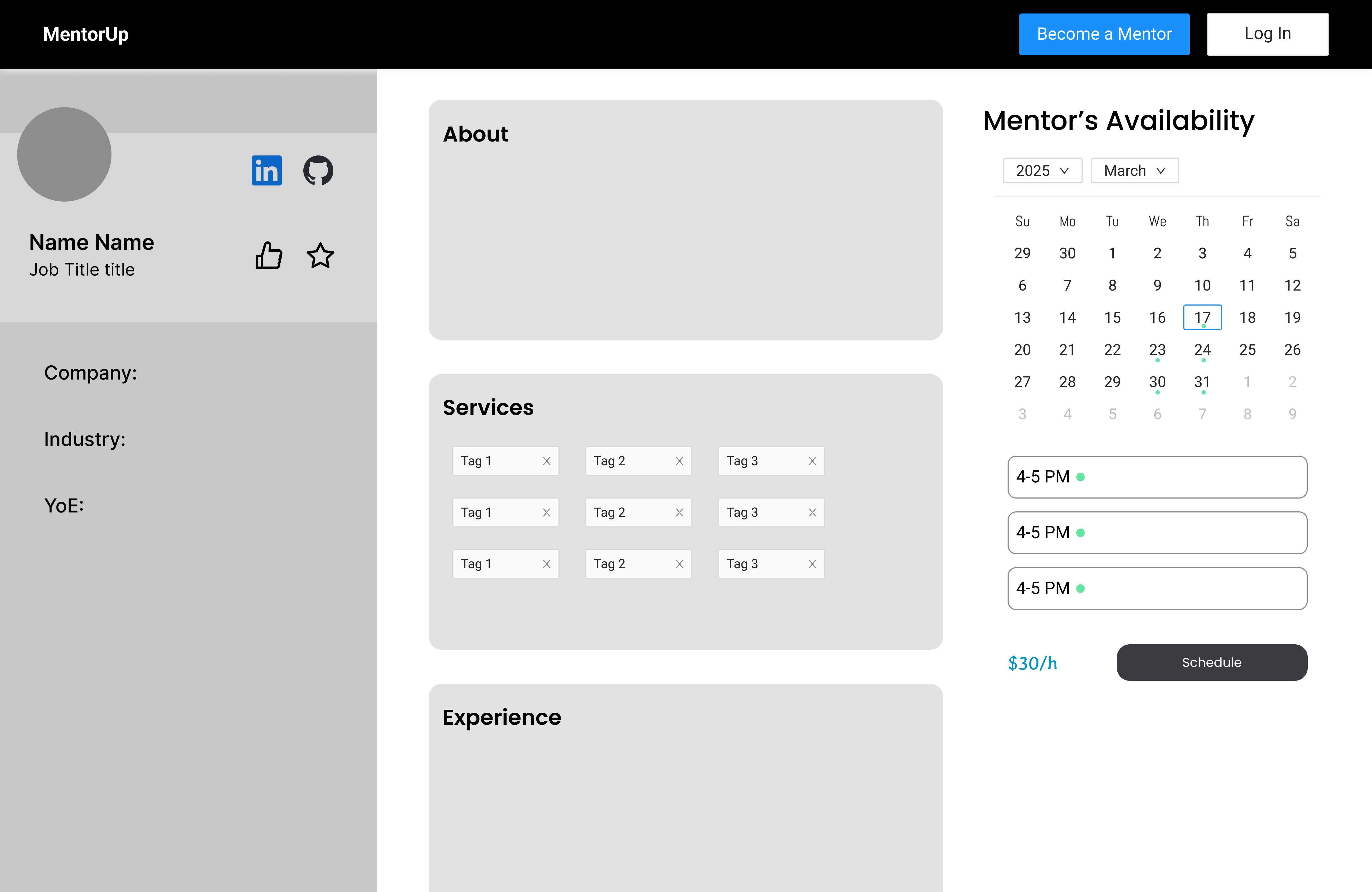 Mentor onboarding flow