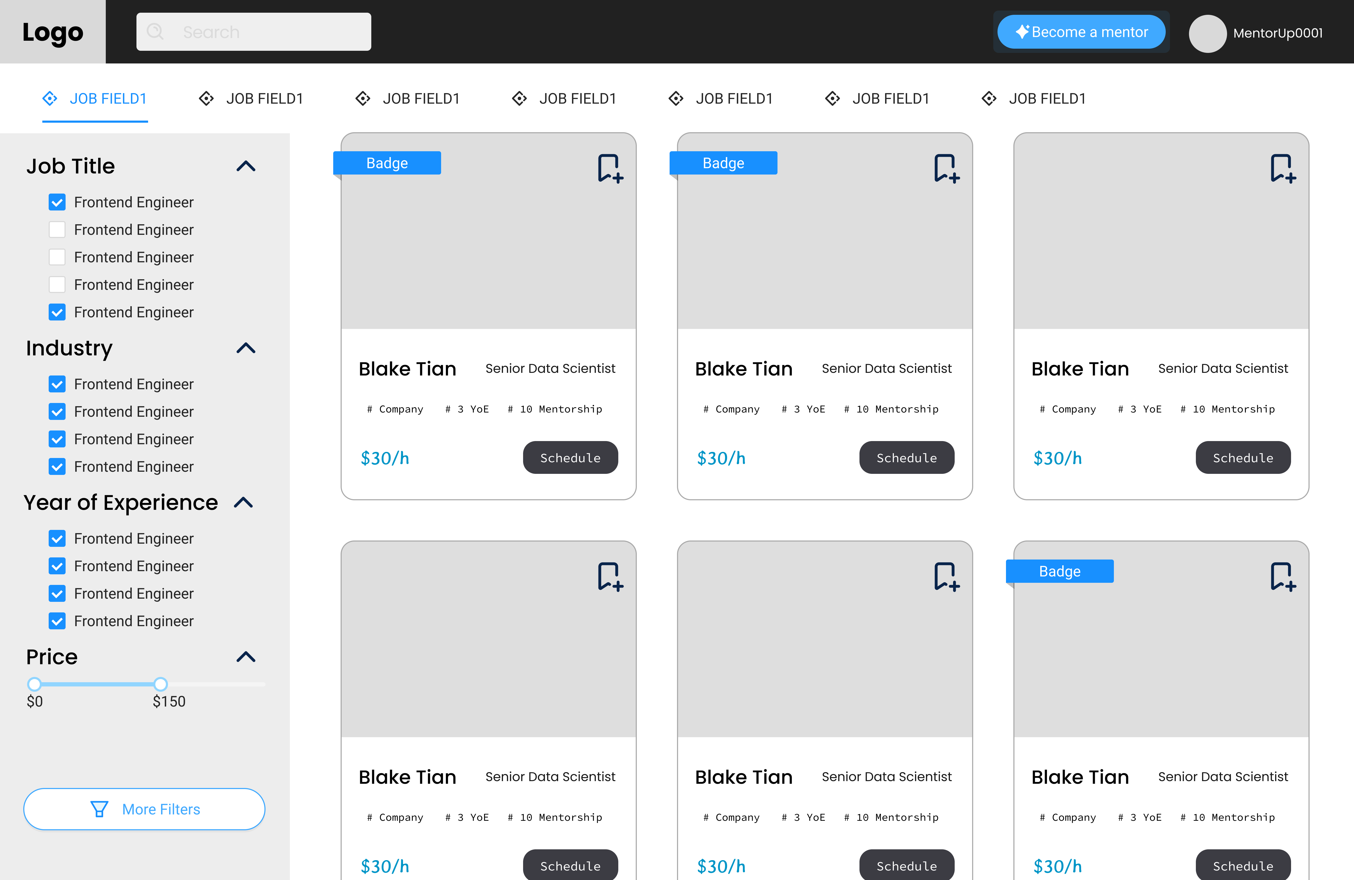 Search and filter flow