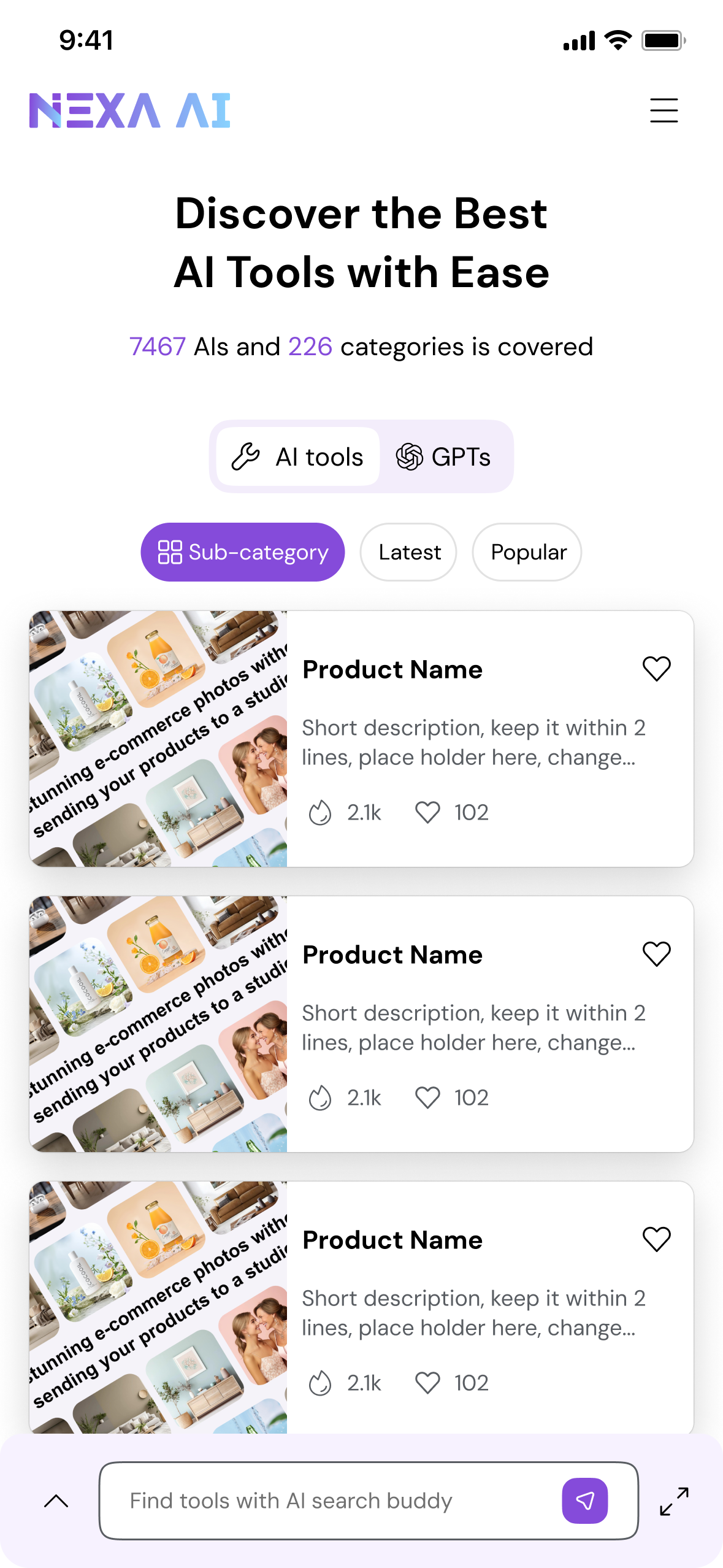 Nexa MVP — original web homepage